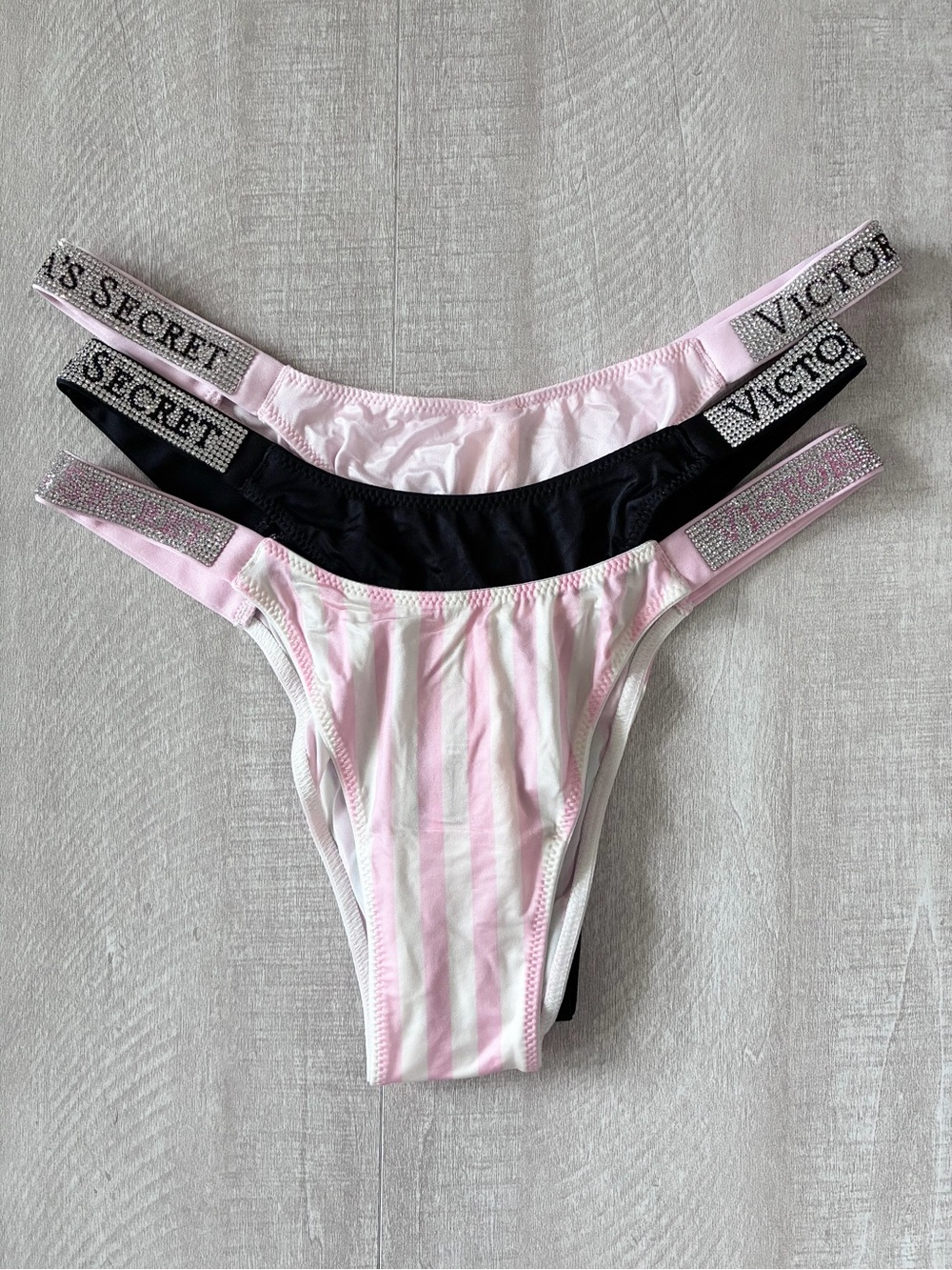 Victoria’s Secret Shine Strap Brazilian Panty Bundle Small